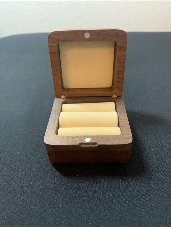 Jewelry | Engravable Wooden Ring Box With Cream Velvet Interior | Poshmark